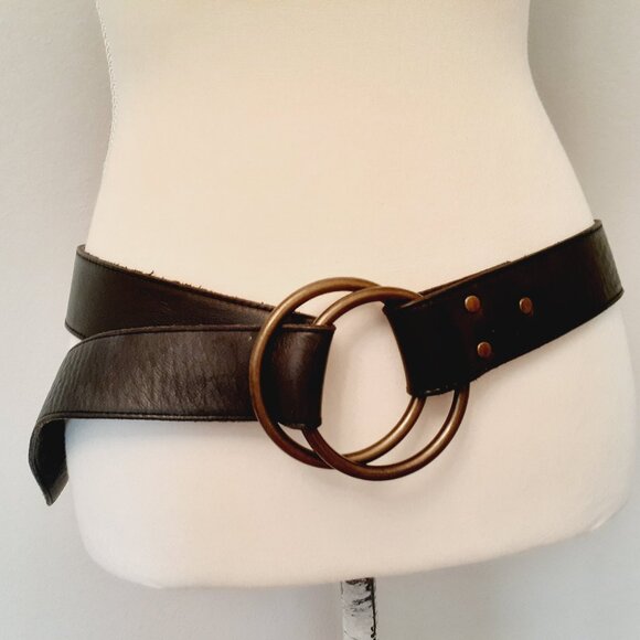 Secondhand Eileen Fisher Black Tie & Tassel Leather Belt XS/S main image 0